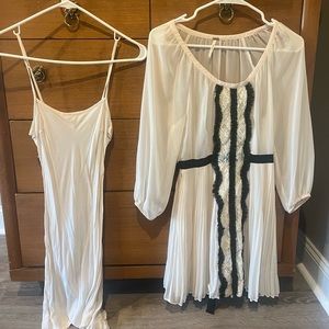 Free People Lace and Pleated Dress with Shift